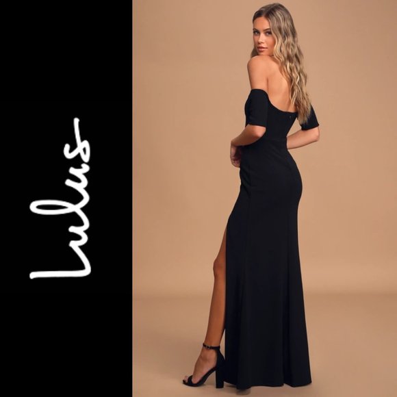 Lulus Dresses & Skirts - Black Off-the-Shoulder Mermaid Maxi Dress